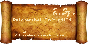 Reichenthal Szórád névjegykártya